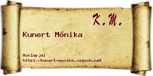 Kunert Mónika névjegykártya